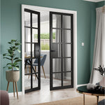 Plaza Black Clear Glass Internal Door - Lifestyle Image 2