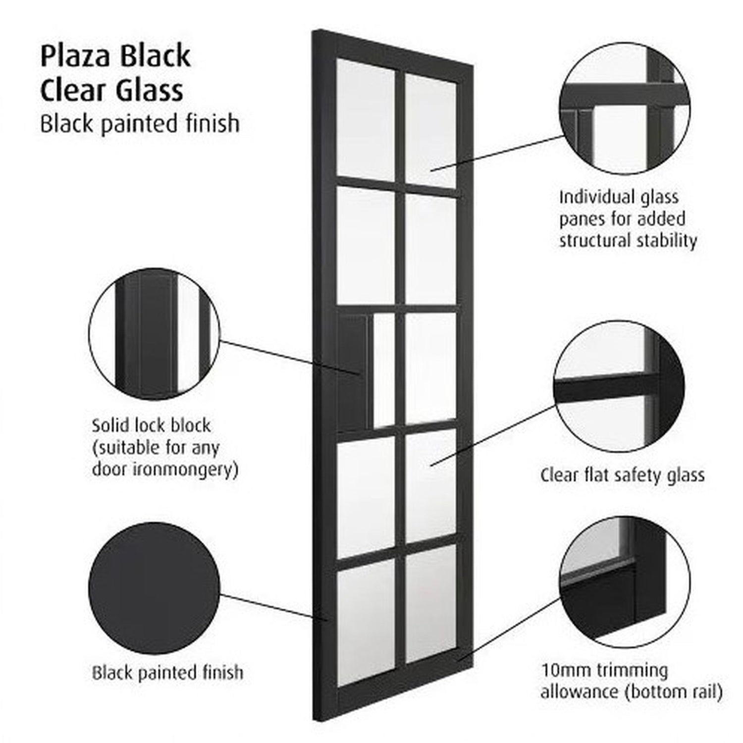 Plaza Black Prefinished Internal Door - Lifestyle Image 1
