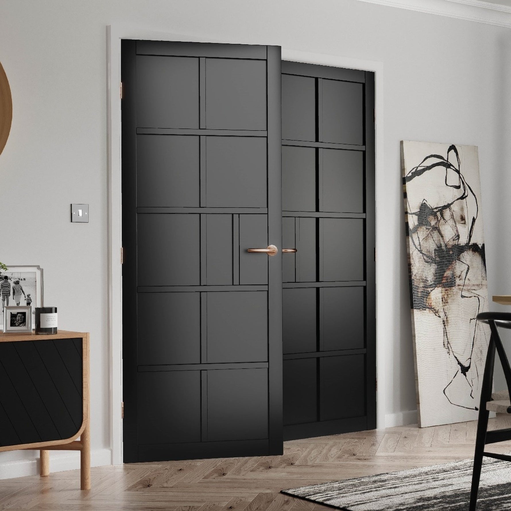 Plaza Black Prefinished Internal Door - Lifestyle Image 2