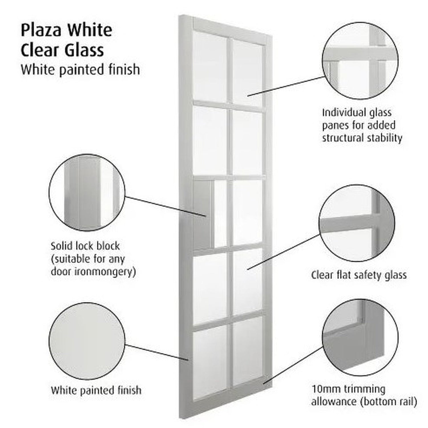 Plaza White Clear Glass Internal Door - Lifestyle Image 1