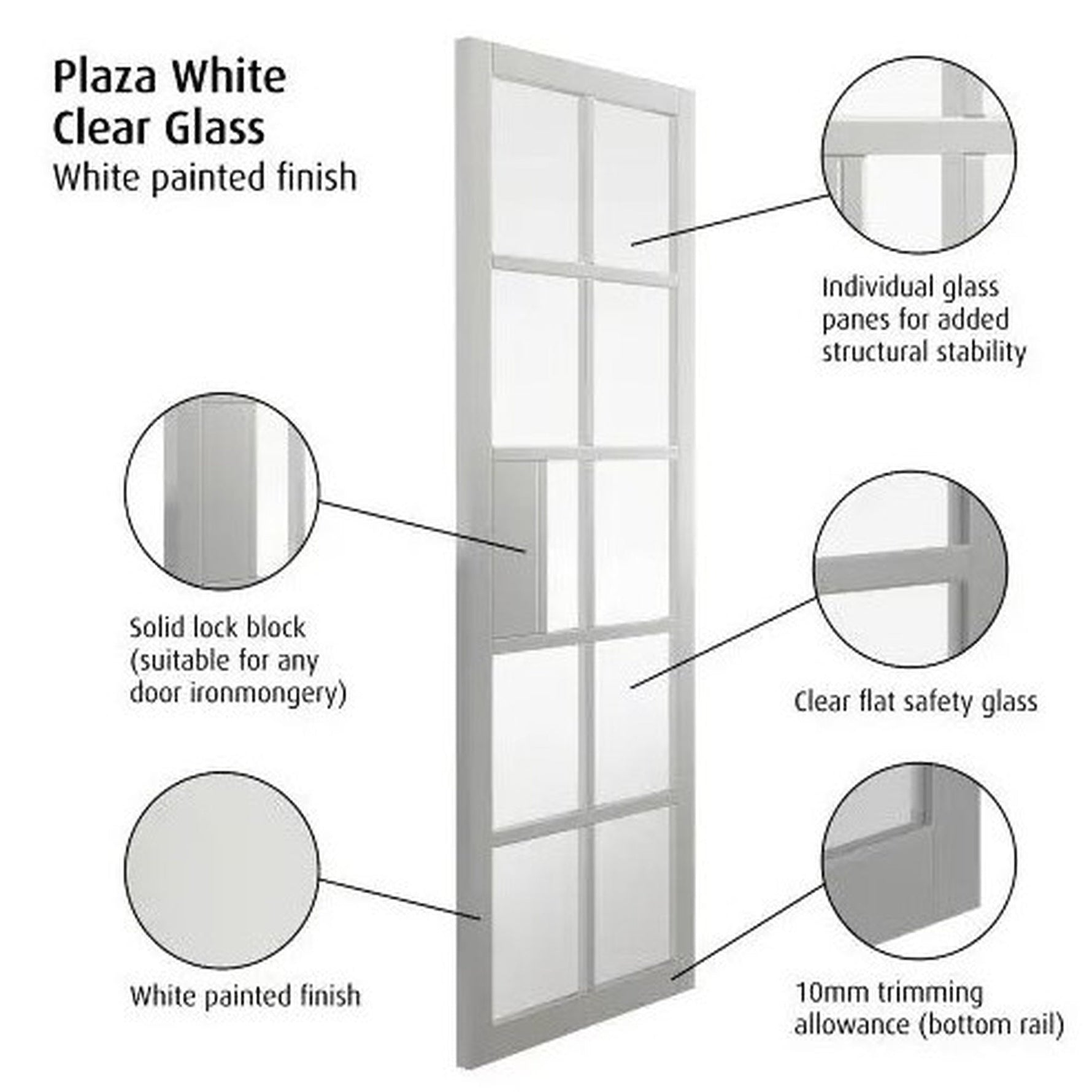 Plaza White Clear Glass Internal Door - Lifestyle Image 1