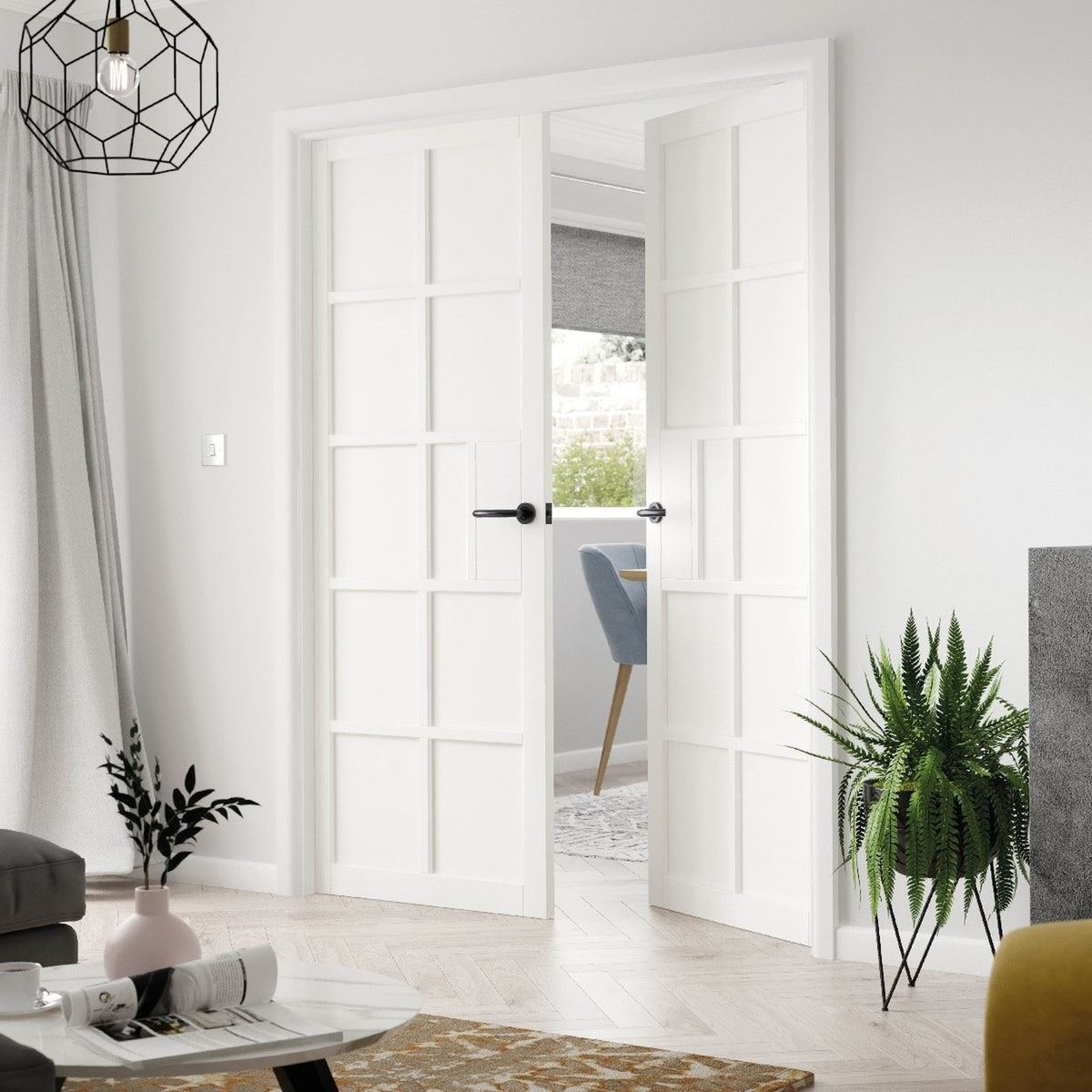 Plaza White Prefinished Internal Door - Lifestyle Image 2