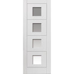 Quattro Glazed White Primed Internal Door - Main Product Image