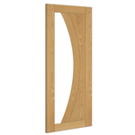 Product oak Ravello clear glazed internal door shown angled