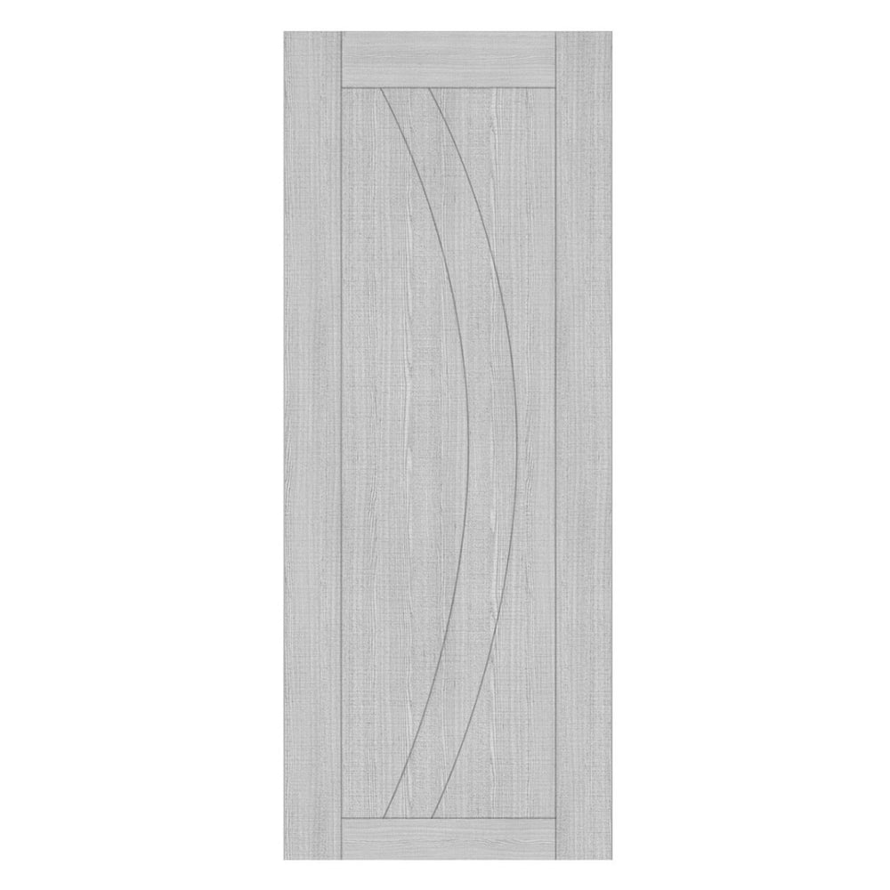 Product Ravello prefinished light grey ash FD30 fire door on white background