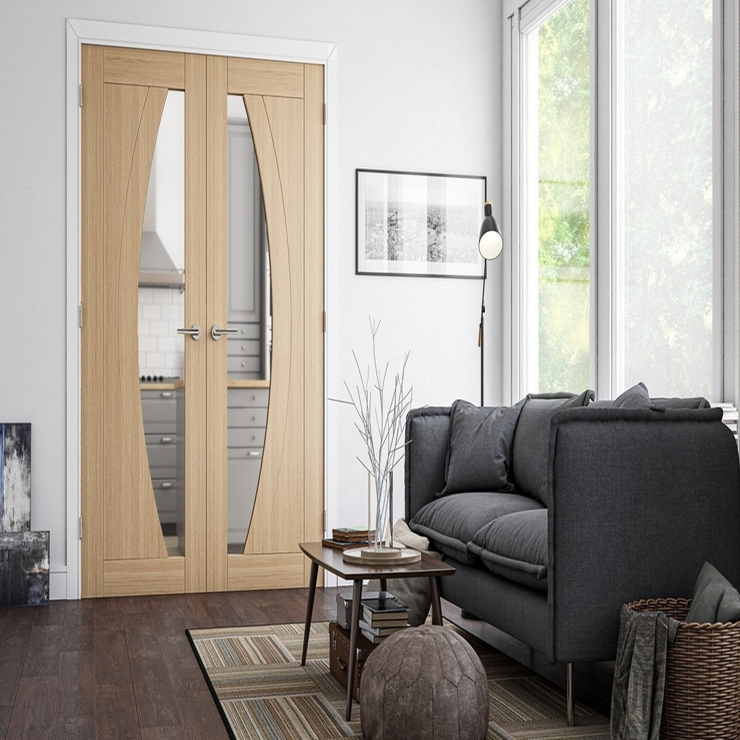 Ravello Prefinished Oak Glazed Door - Lifestyle Image 1