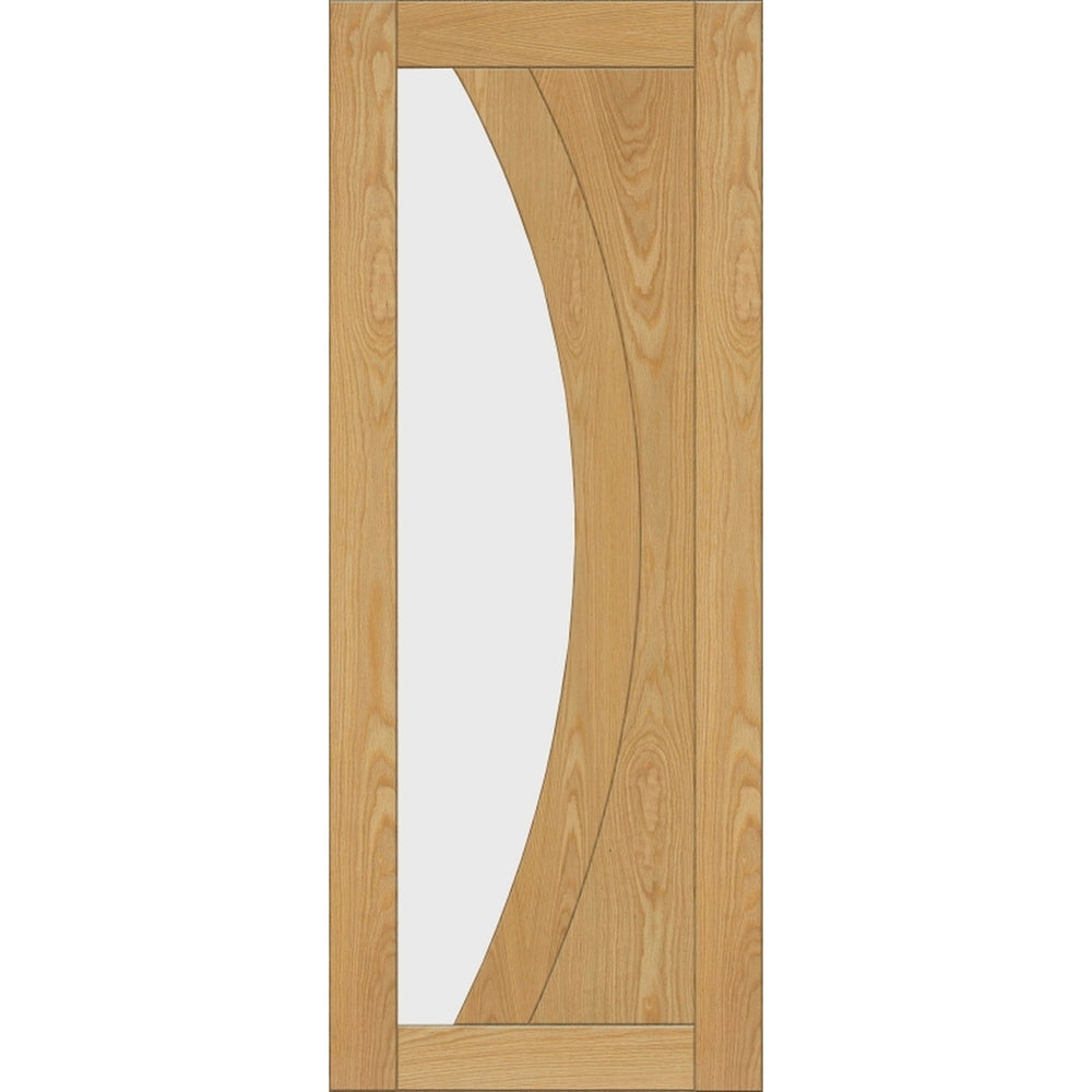 Product Ravello prefinished oak glazed door on white background