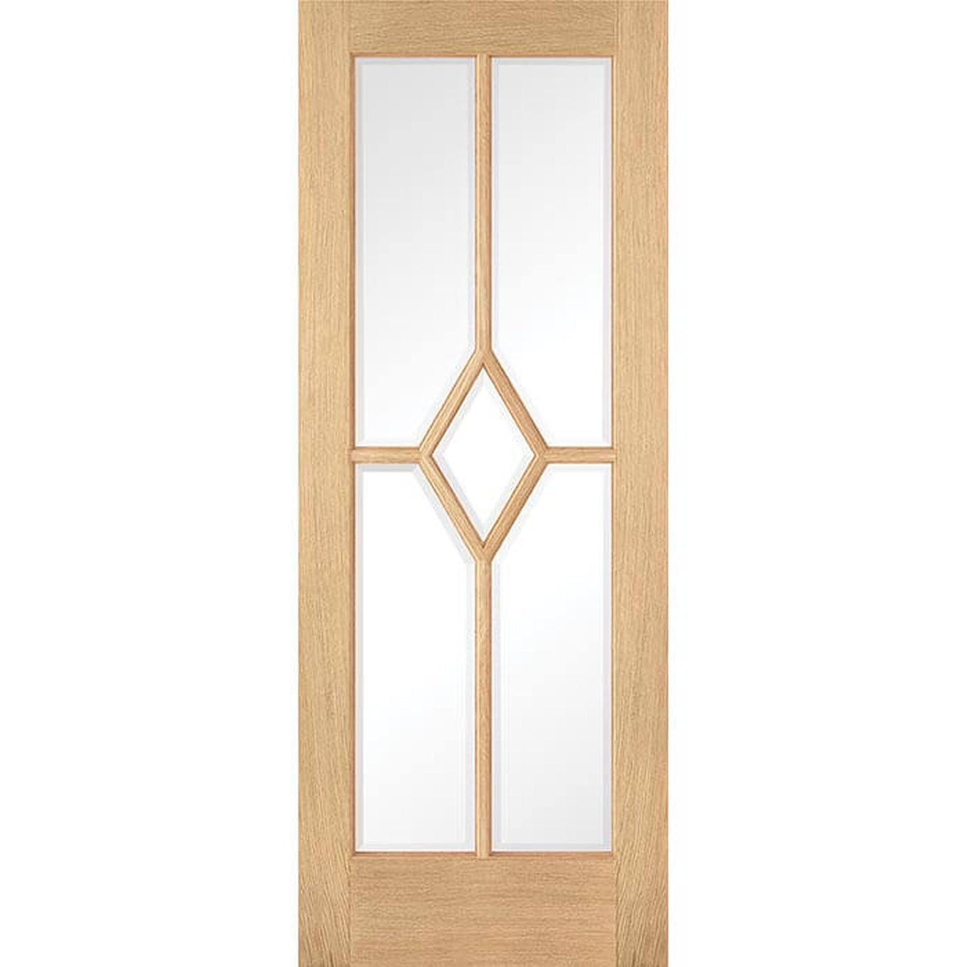 Reims 5 Panel Diamond Prefinished Oak Internal Glazed Door - Main Product Image