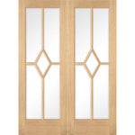 Reims Prefinished Oak Glazed Internal Door Pair - Main Product Image