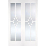 Reims White Primed Glazed Internal Door Pair - Main Product Image