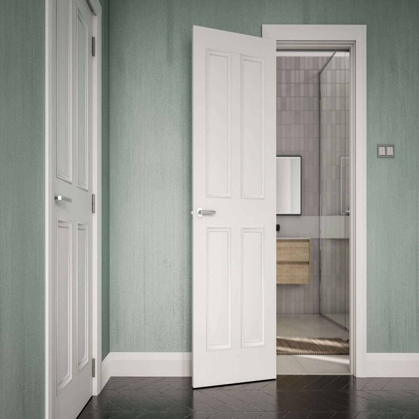 Rochester Primed Fire Door - Lifestyle Image 1