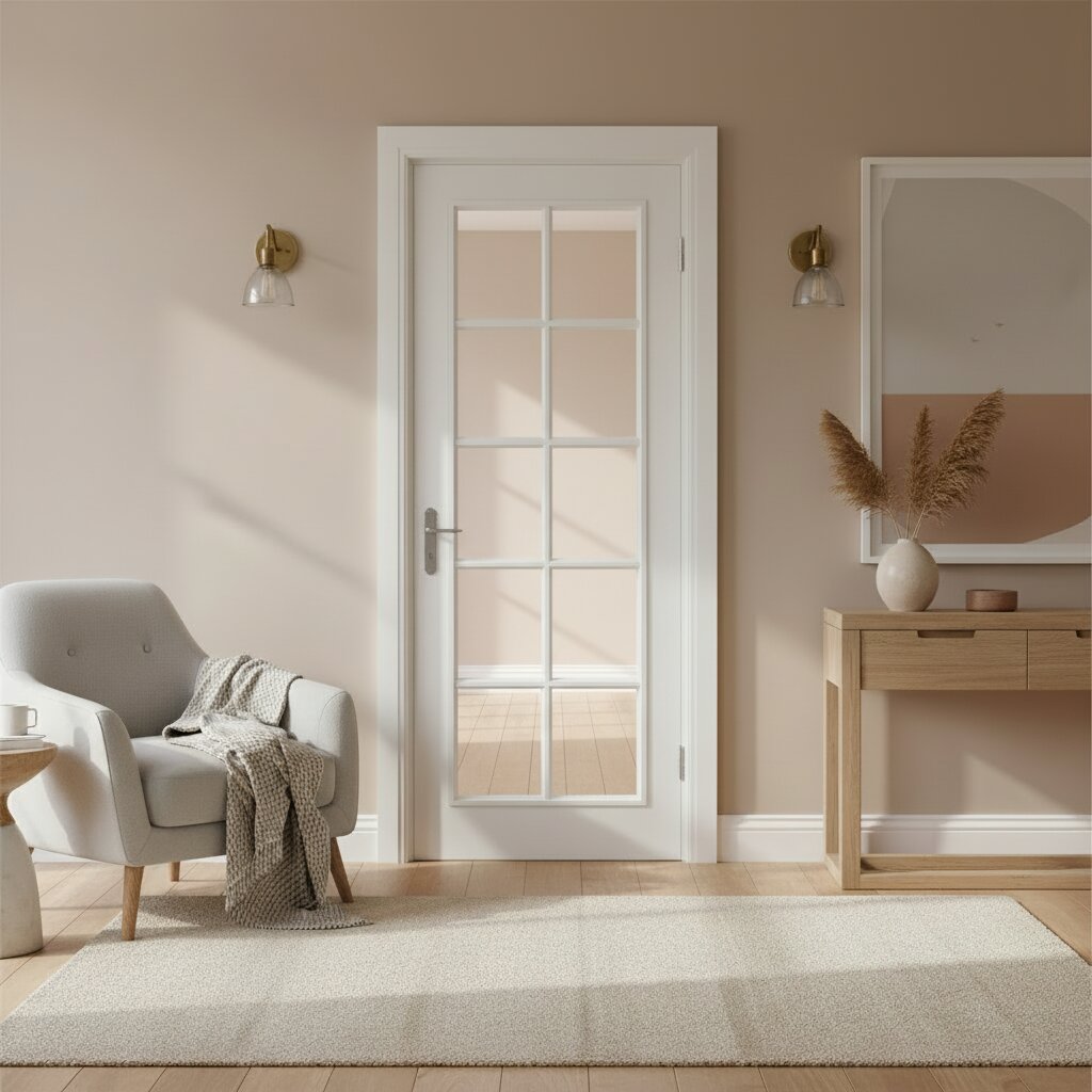 SA CLEAR GLAZED 10L WHITE MOULDED INTERNAL DOOR LIFESTYLE IMAGE