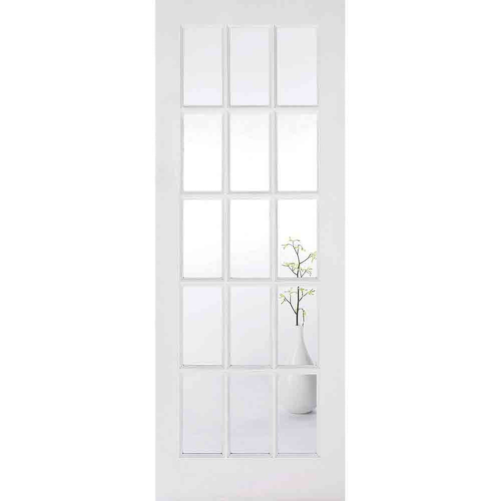 Product SA clear glazed 15-light white primed internal door