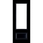 Product Sandringham prefinished black FD30 glazed fire door, front view