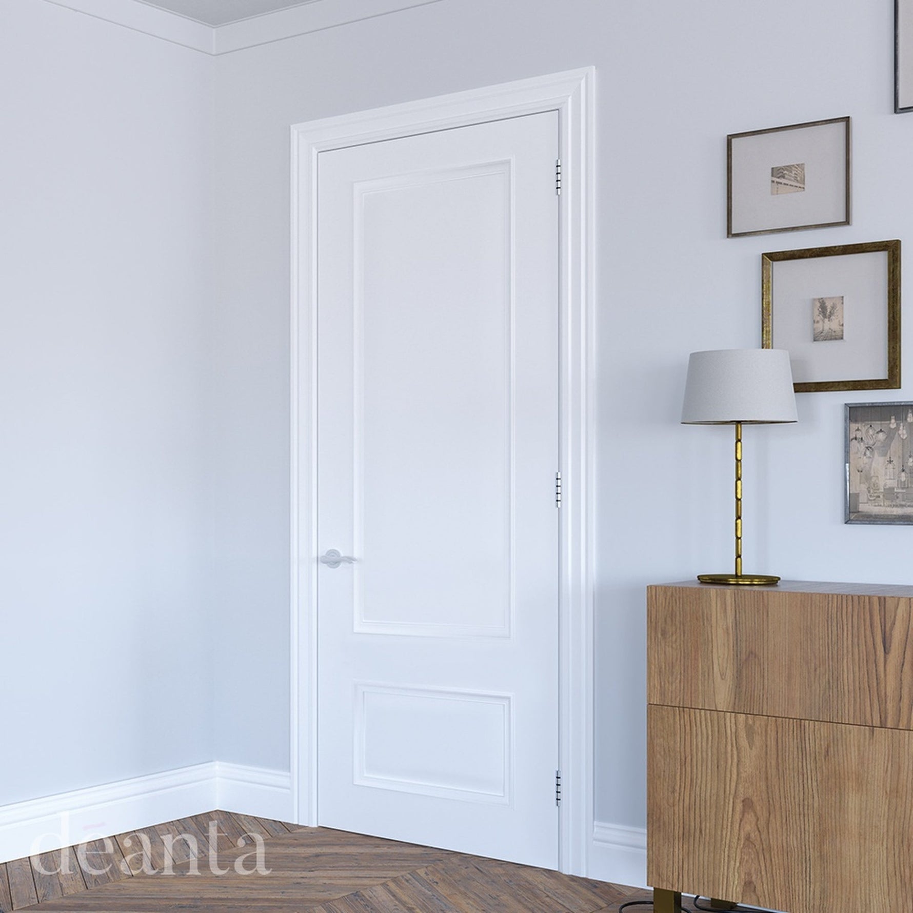 Sandringham White Primed FD30 Fire Door - Lifestyle Image 1