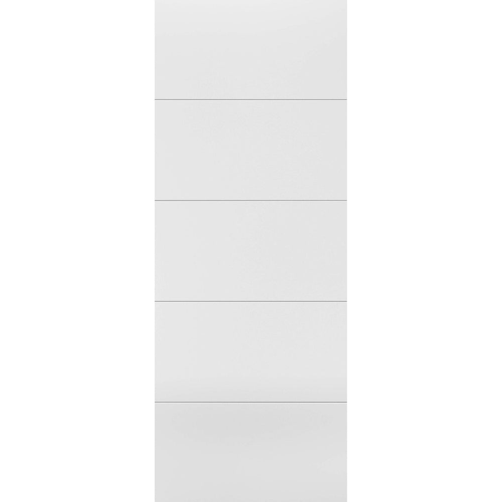 Product Santandor white primed FD30 internal fire door with arched panel detail