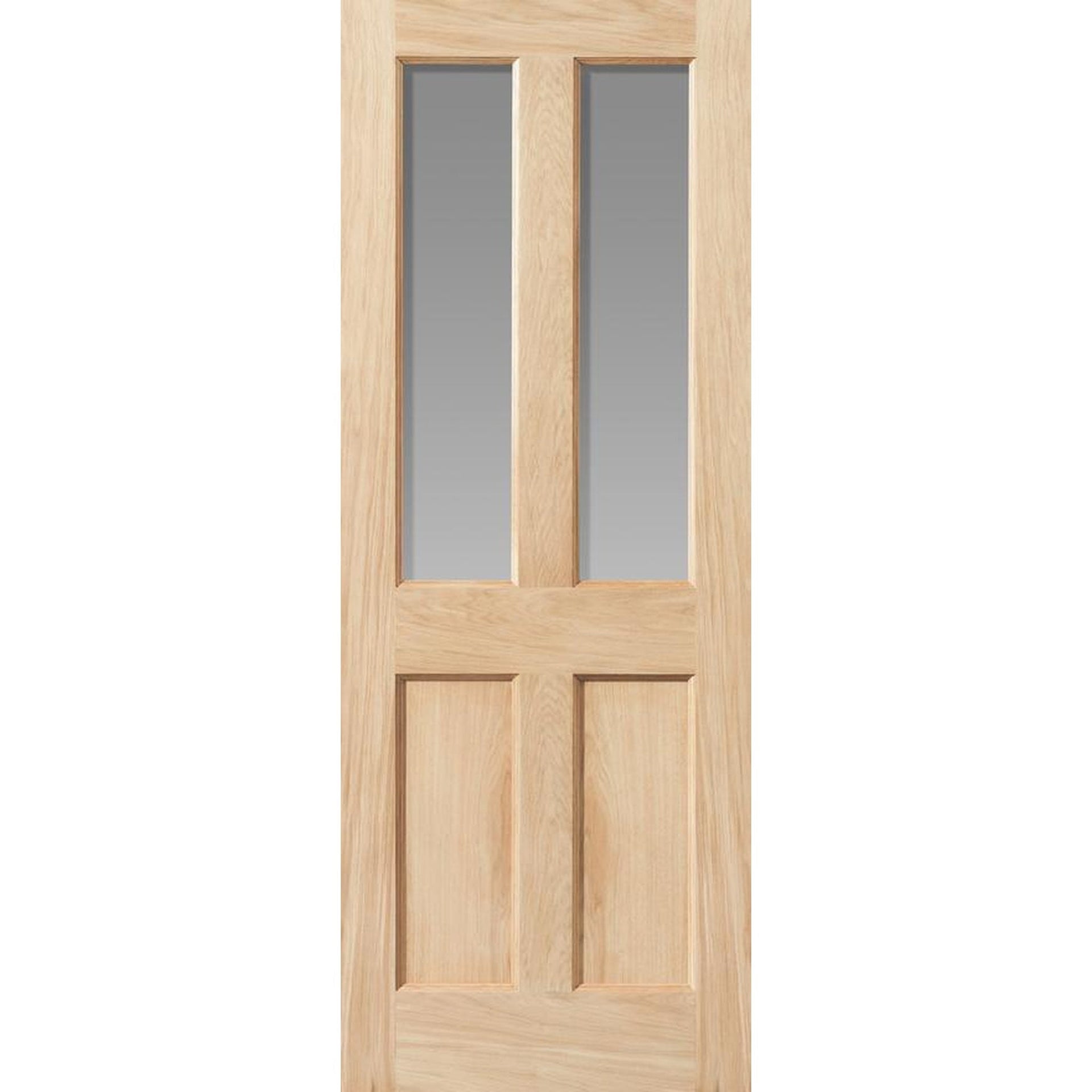 Severn Unfinished Oak Clear Glazed Internal Door - Main Product Image