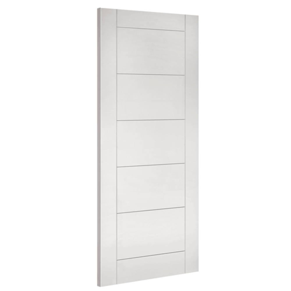 Product Seville primed internal door with horizontal panels, angled view