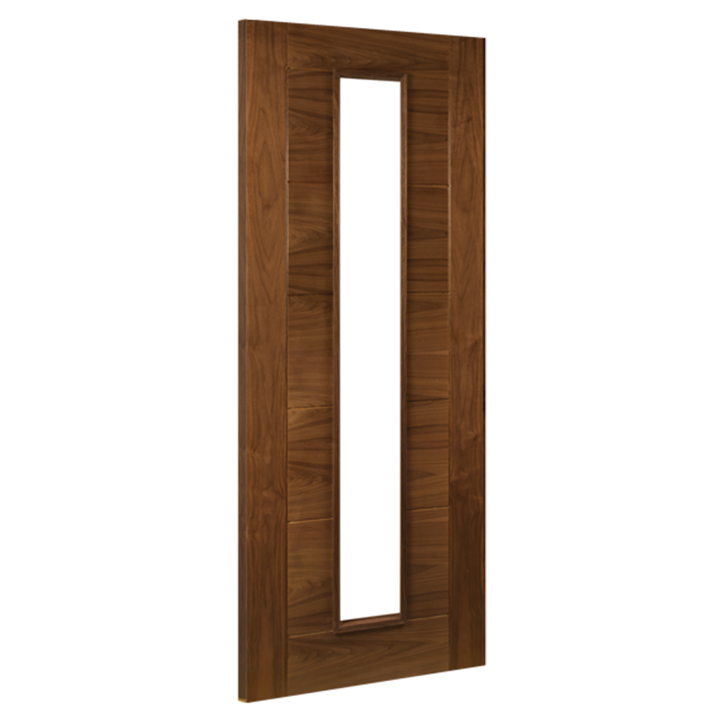 Seville Prefinished Glazed Walnut Fire Door