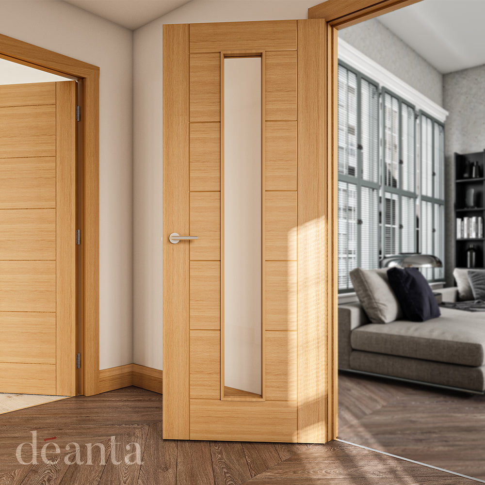 Seville Prefinished Oak Glazed Internal Door