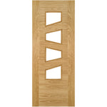 Seville Clear Glazed 4PS (Slanted) Prefinished Oak Door - Main Product Image