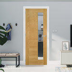 Seville Prefinished Oak 1SL Glazed FSC Door - Lifestyle Image 1