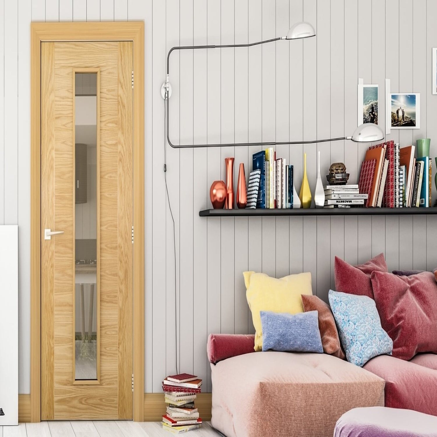 Seville Prefinished Oak Glazed Internal Door - Lifestyle Image 1