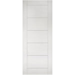 Deanta Seville white primed FD60 fire door with horizontal panels, front view