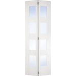 Shaker 4 Panel Glazed White Primed Bi-Fold Door - Main Product Image