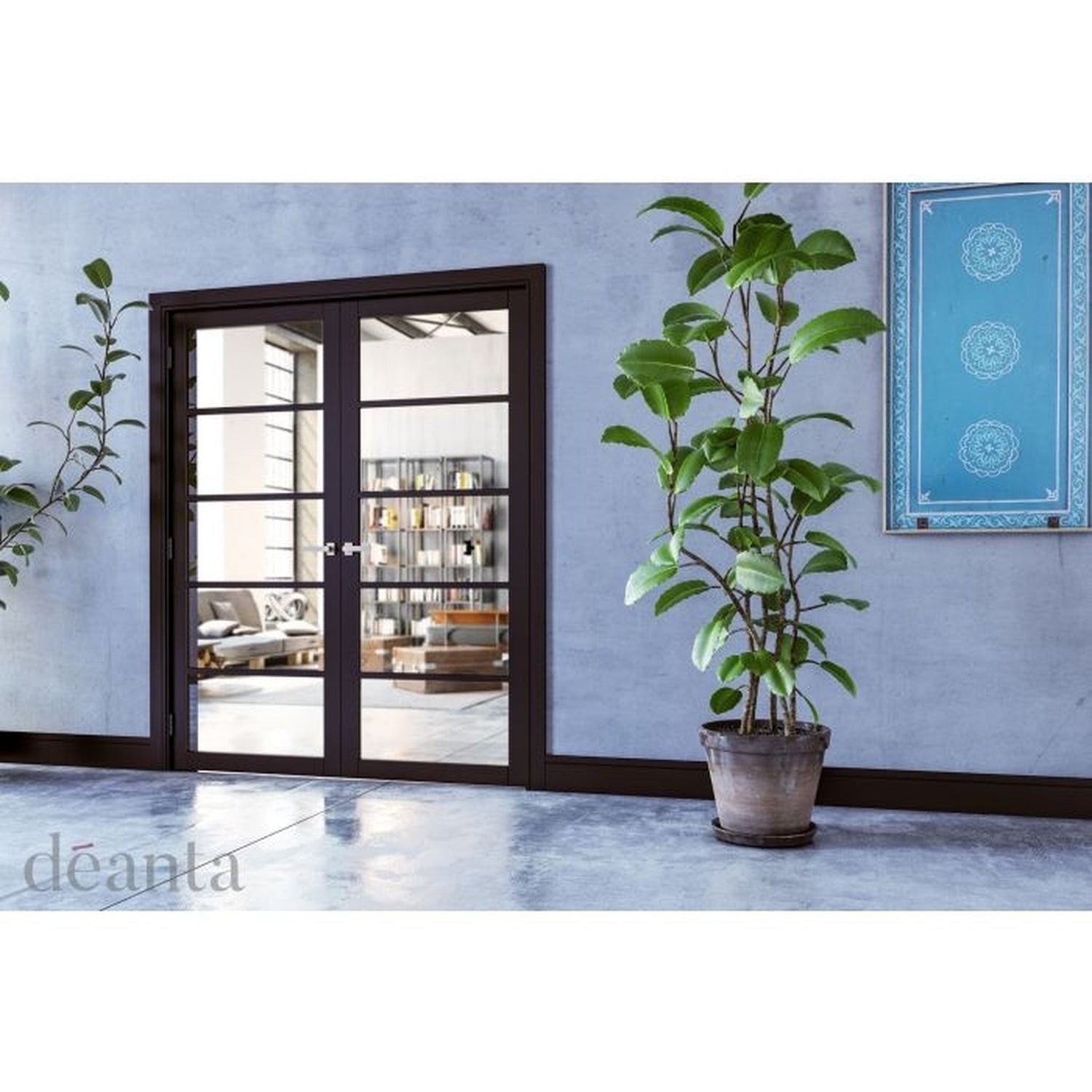 Shoreditch Black Prefinished Clear Glazed Internal Door - Lifestyle Image 1