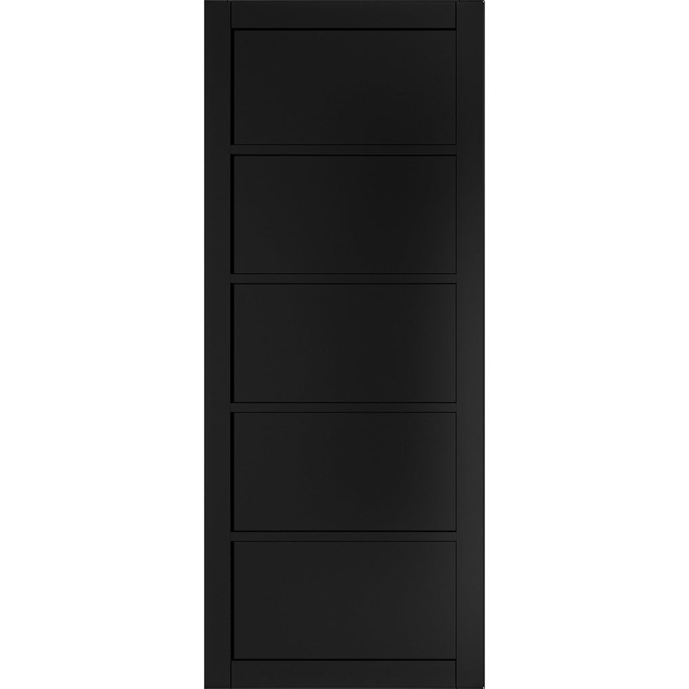 Product Shoreditch black prefinished internal door on white background