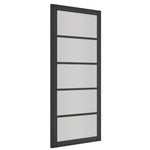 Product black Shoreditch clear glazed internal door shown angled