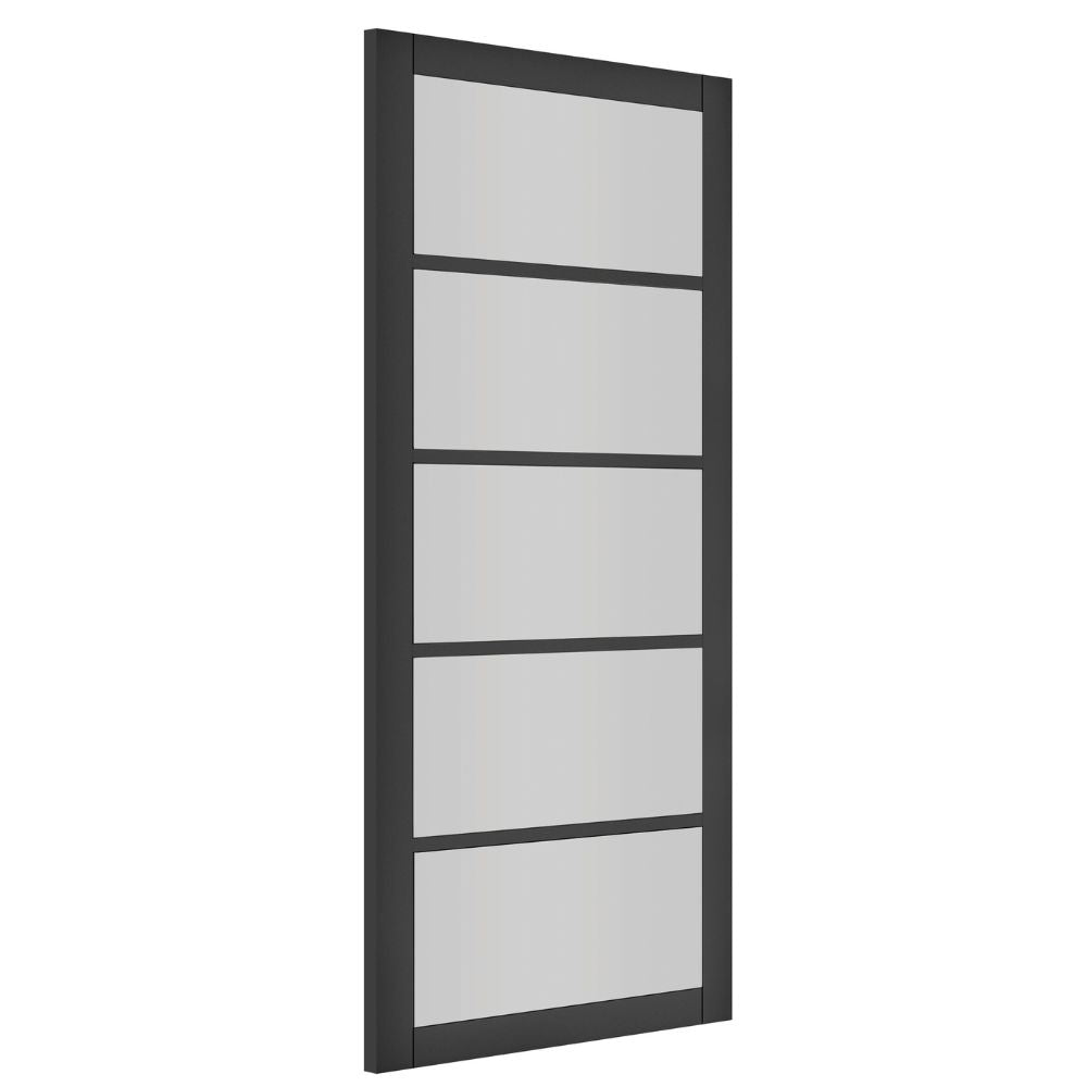 Shoreditch Black Prefinished Clear Glazed Internal Door
