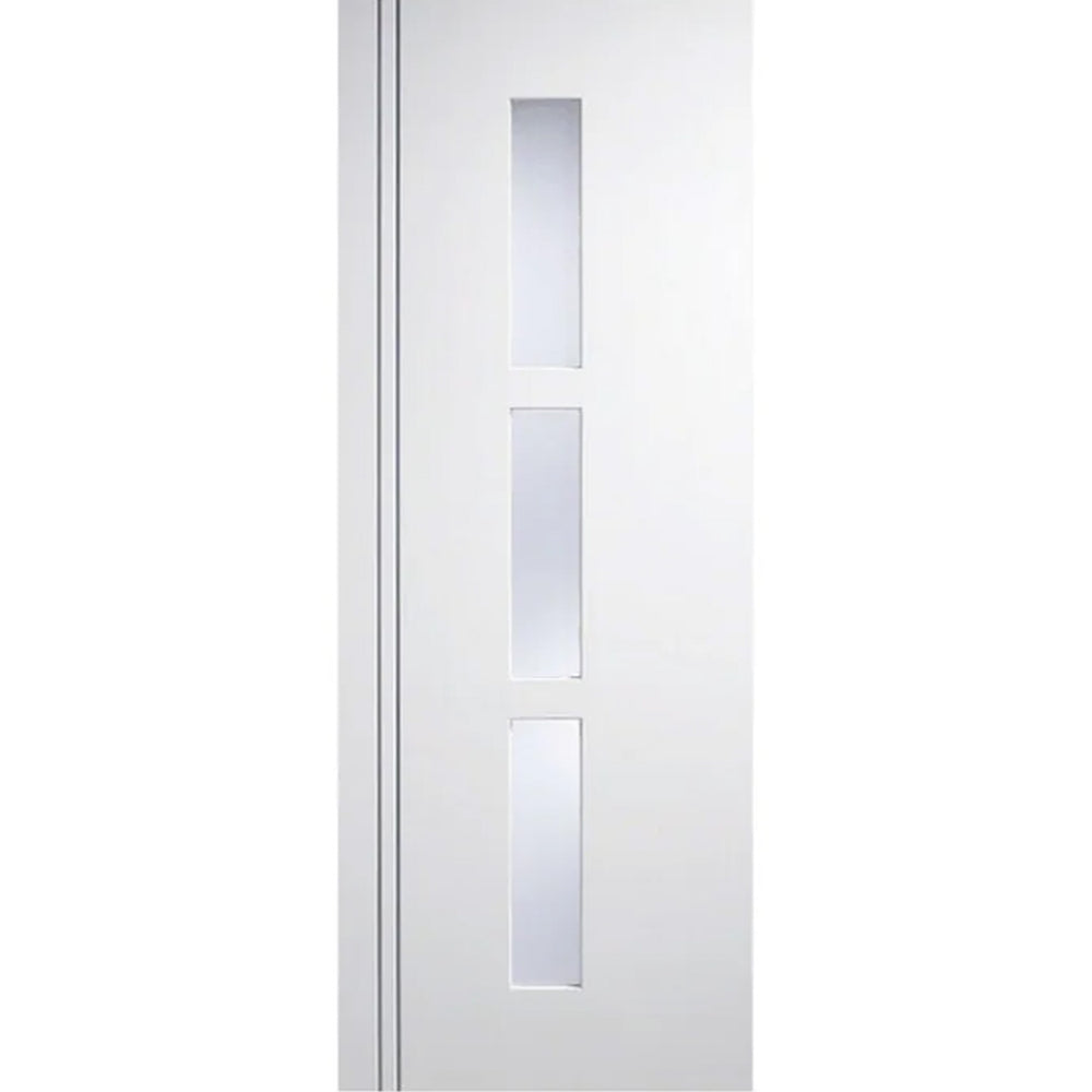 Product Sierra Blanco white primed glazed door with tall glass panel