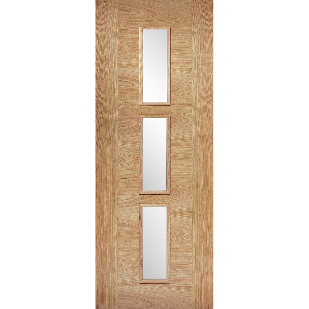 Product Sofia prefinished oak three-light glazed internal door