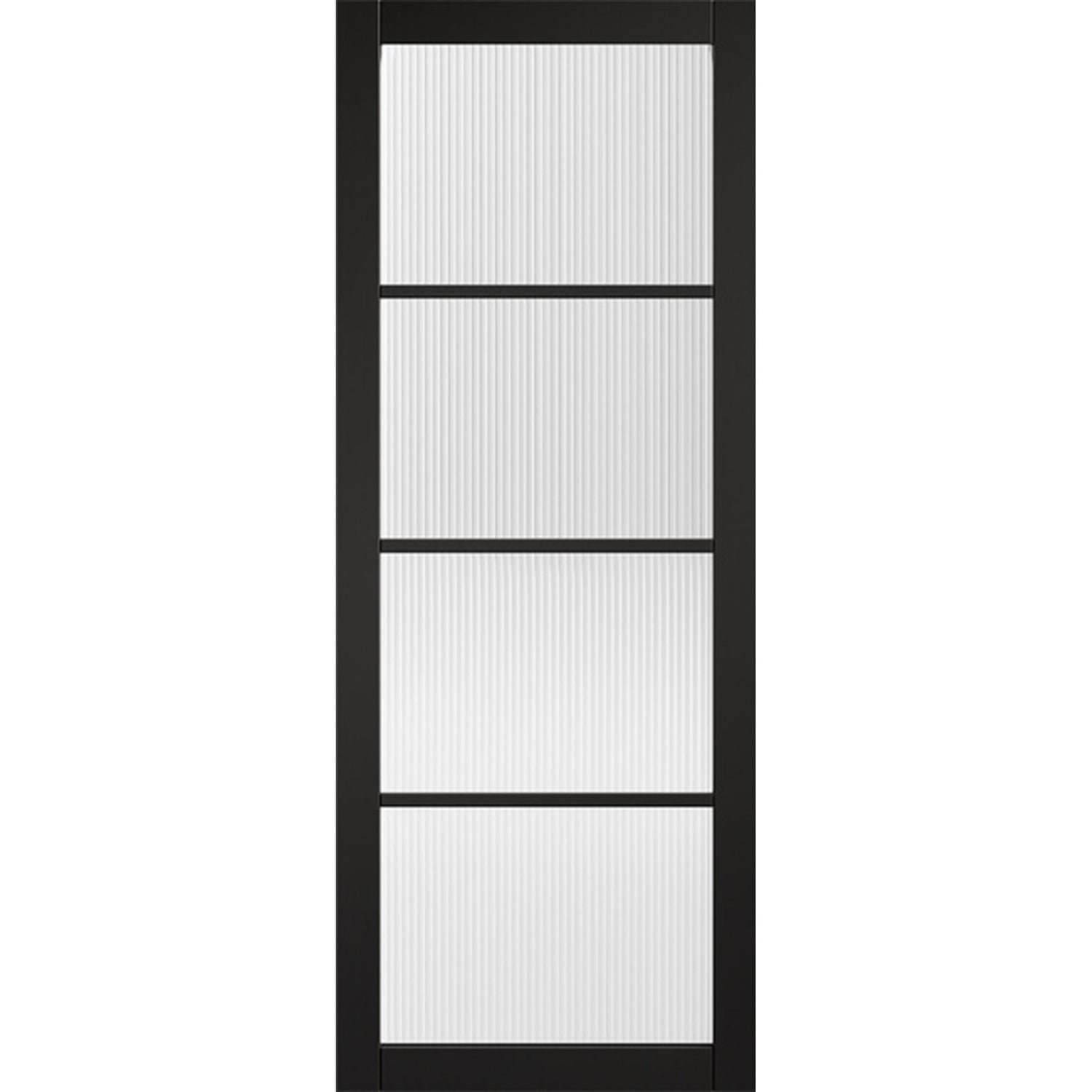 Soho Black Prefinished Reeded Glazed Door - Main Product Image