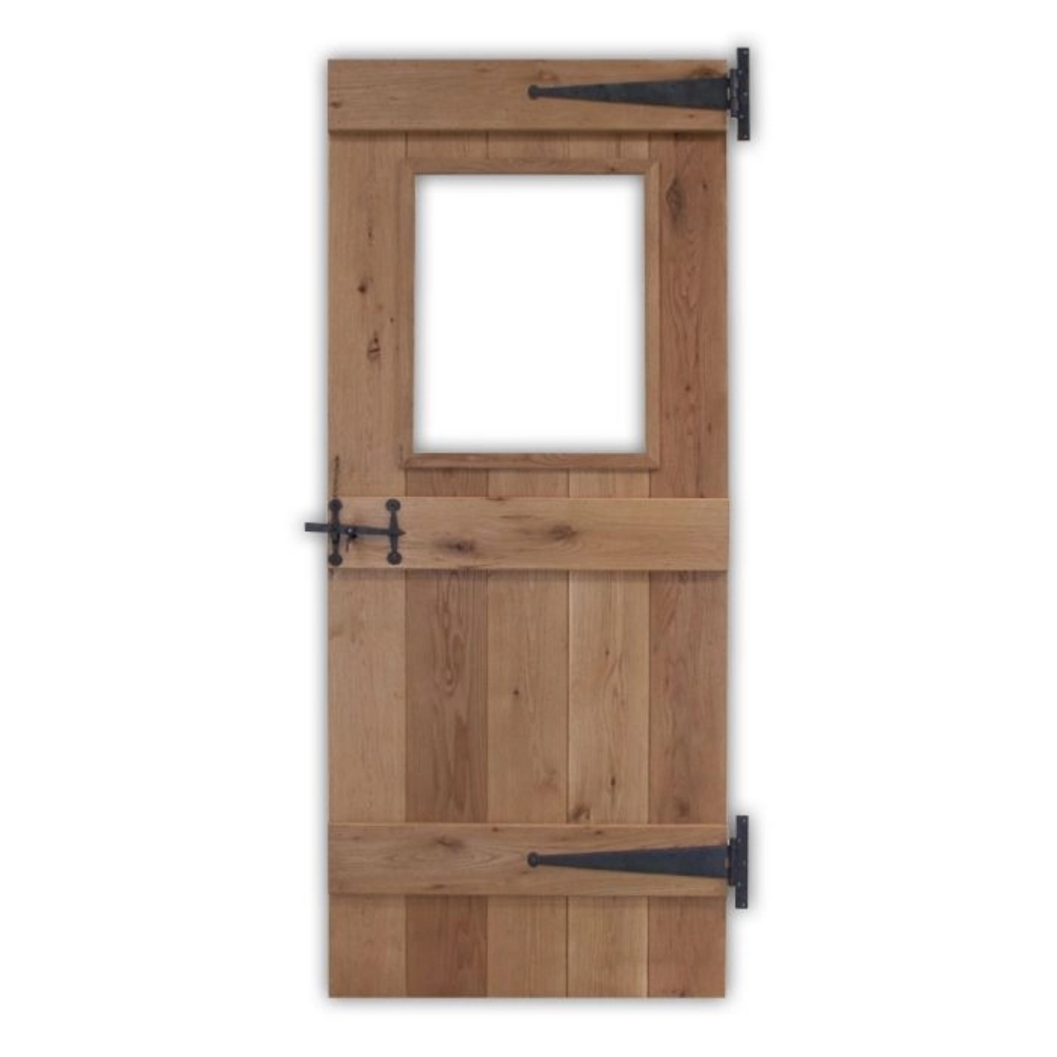 Solid Oak 3 Ledge Glazed Rustic Bead and Butt Cottage Door