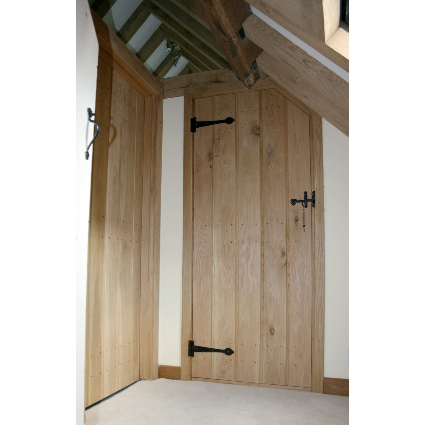 Solid Oak Ledge and Braced Rustic V Groove Door - Lifestyle Image 1