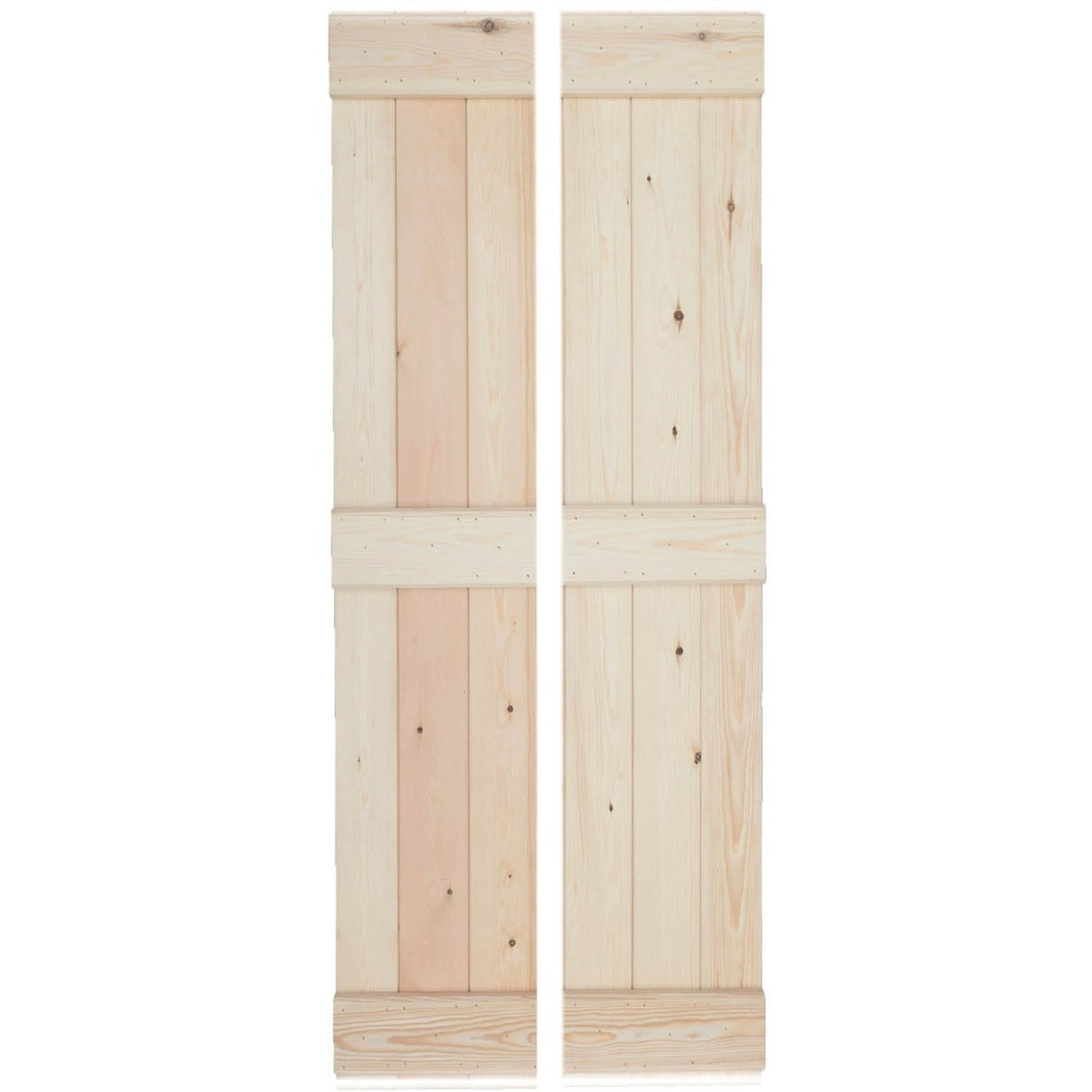 Solid Pine 3 Ledge Bifold V-Groove Internal Door - Main Product Image