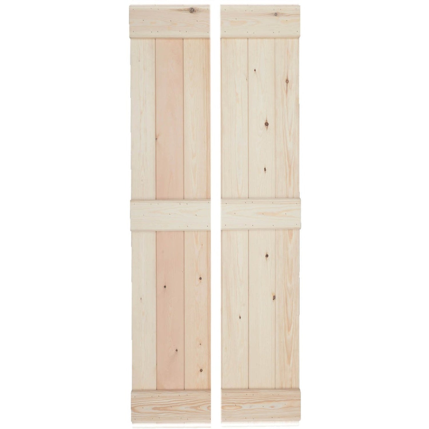 Solid Pine 3 Ledge Bifold V-Groove Internal Door - Main Product Image