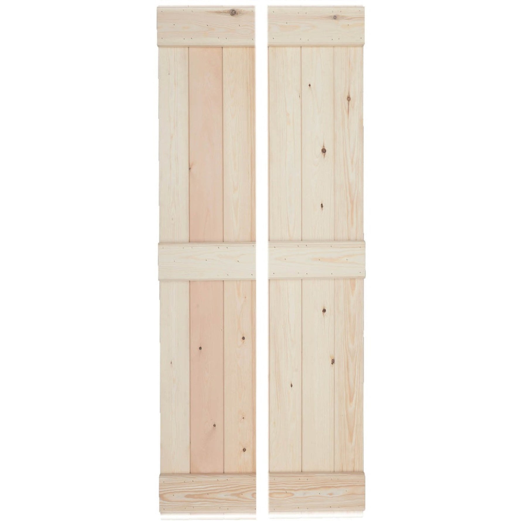 Solid Pine 3 Ledge Bifold V-Groove Internal Door - Main Product Image