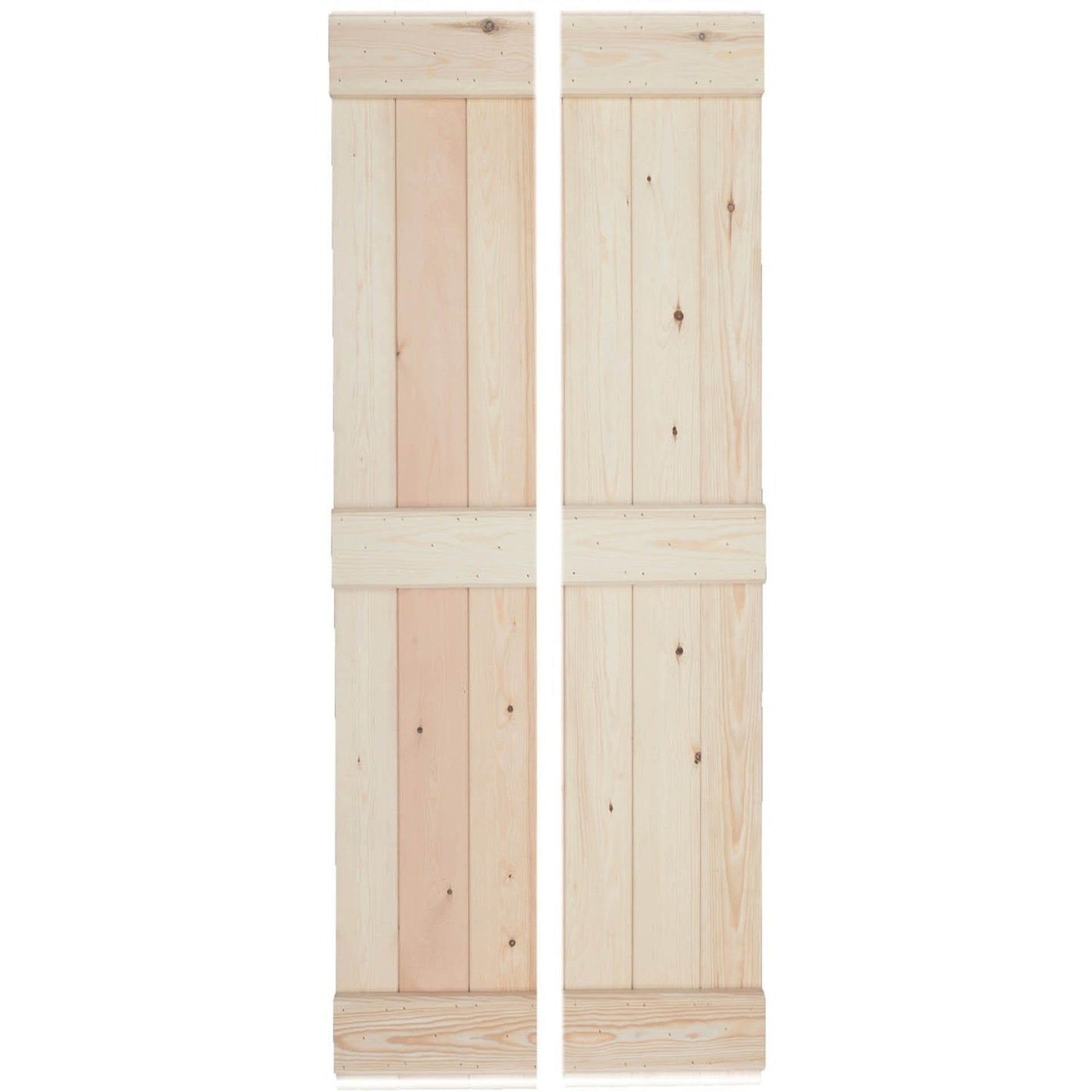 Solid Pine 3 Ledge Bifold V-Groove Internal Door - Main Product Image