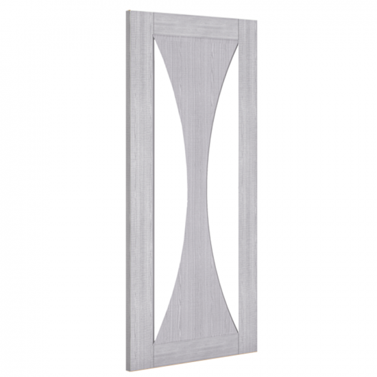 Buy Sorrento Glazed Prefinished Light Grey Ash Door online UK