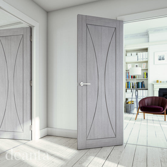 Sorrento Prefinished Light Grey Ash Fire Door