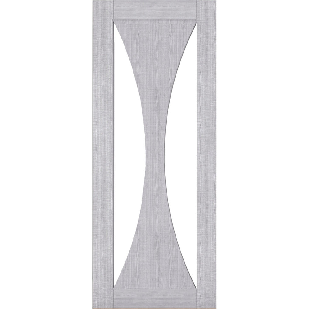 Product Sorrento glazed prefinished light grey ash door on white background