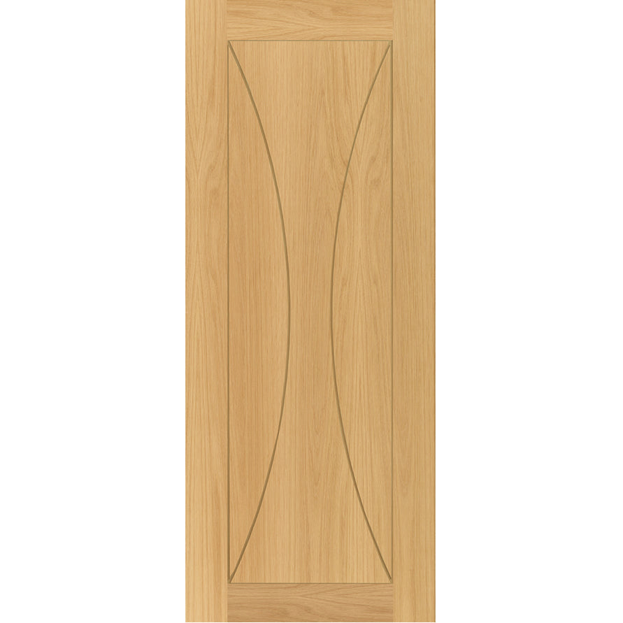 Product Sorrento oak internal door with horizontal grooves, front view