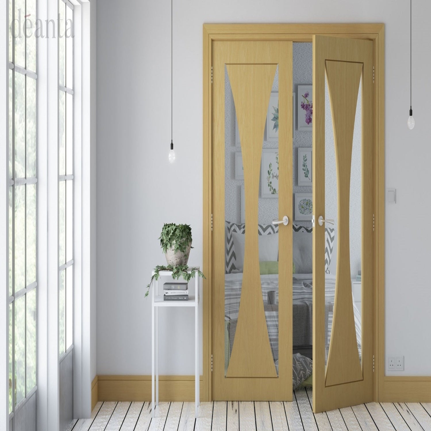 Sorrento Prefinished Oak Glazed Door - Lifestyle Image 1