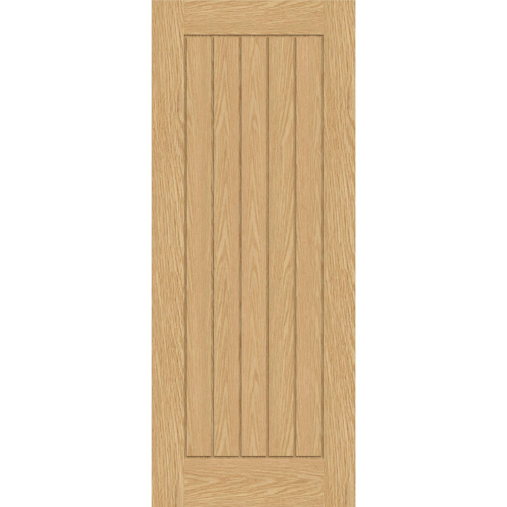 Product Suffolk oak veneer internal door with vertical planked panel design