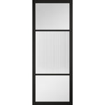 Sutton Black Prefinished Reeded Glazed Door - Main Product Image