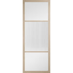 Sutton Prefinished Reeded Glazed Blonde Oak Door - Main Product Image
